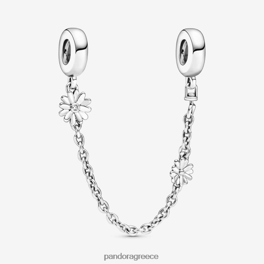 ασήμι στερλίνα αξεσουάρ Pandora λουλούδι μαργαρίτα γούρι αλυσίδα ασφαλείας 4JZJZH321