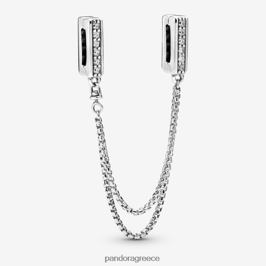 ασήμι στερλίνα αξεσουάρ Pandora αντανακλαστικά αφρώδη γούρι κλιπ αλυσίδας ασφαλείας 4JZJZH327