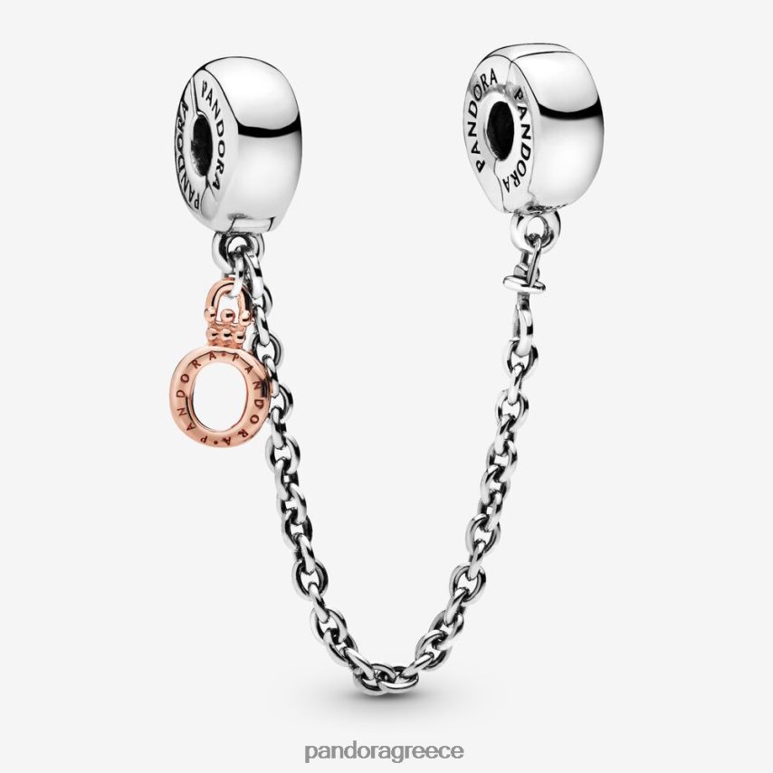 διχρωμία αξεσουάρ Pandora κρεμαστή κορώνα o γούρι αλυσίδας ασφαλείας 4JZJZH326