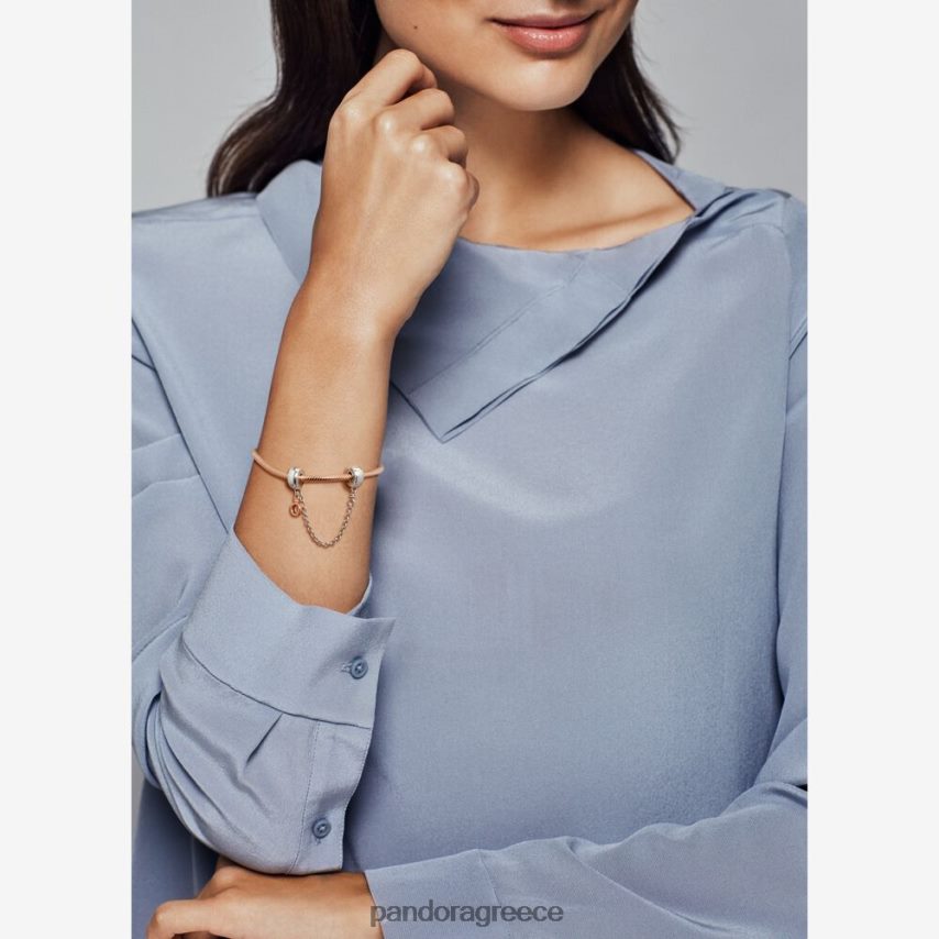 διχρωμία αξεσουάρ Pandora κρεμαστή κορώνα o γούρι αλυσίδας ασφαλείας 4JZJZH326