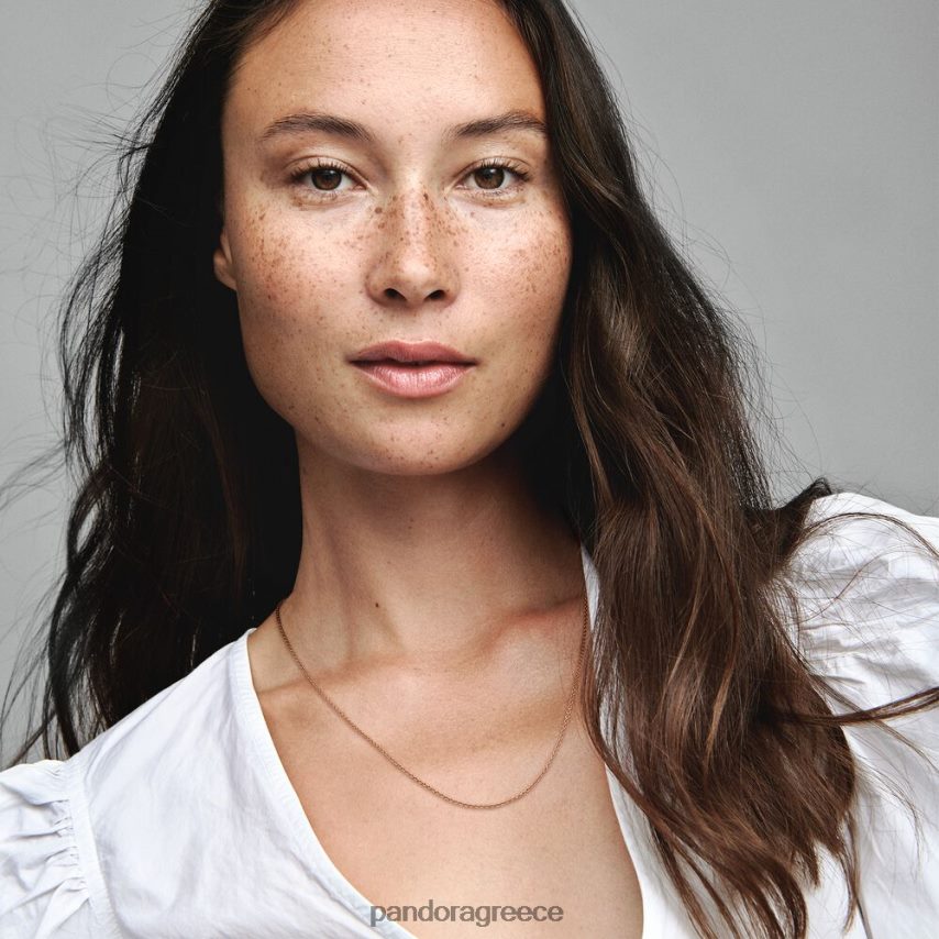 ροζ επιχρυσωμένο αξεσουάρ Pandora κλασικό κολιέ με αλυσίδα καλωδίων 4JZJZH716