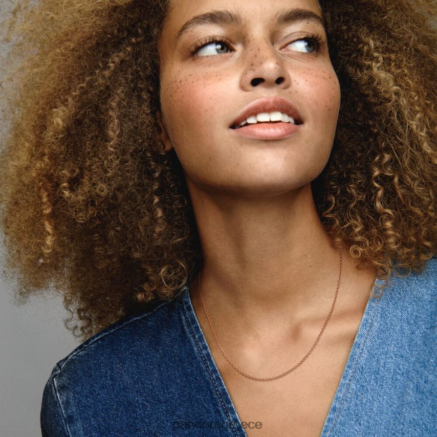 ροζ επιχρυσωμένο αξεσουάρ Pandora κολιέ με αλυσίδα καλωδίων 4JZJZH748