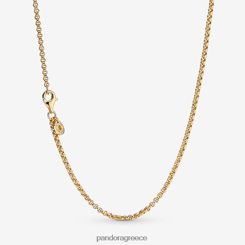 επίχρυσο αξεσουάρ Pandora κολιέ με αλυσίδα rolo 4JZJZH712