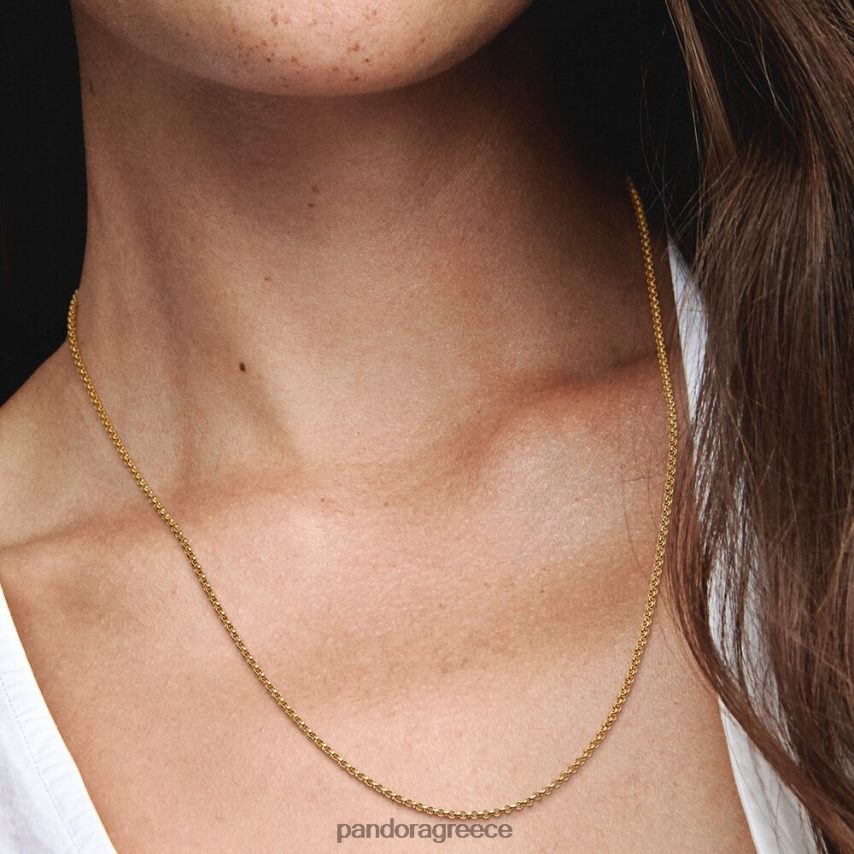 επίχρυσο αξεσουάρ Pandora κολιέ με αλυσίδα rolo 4JZJZH712