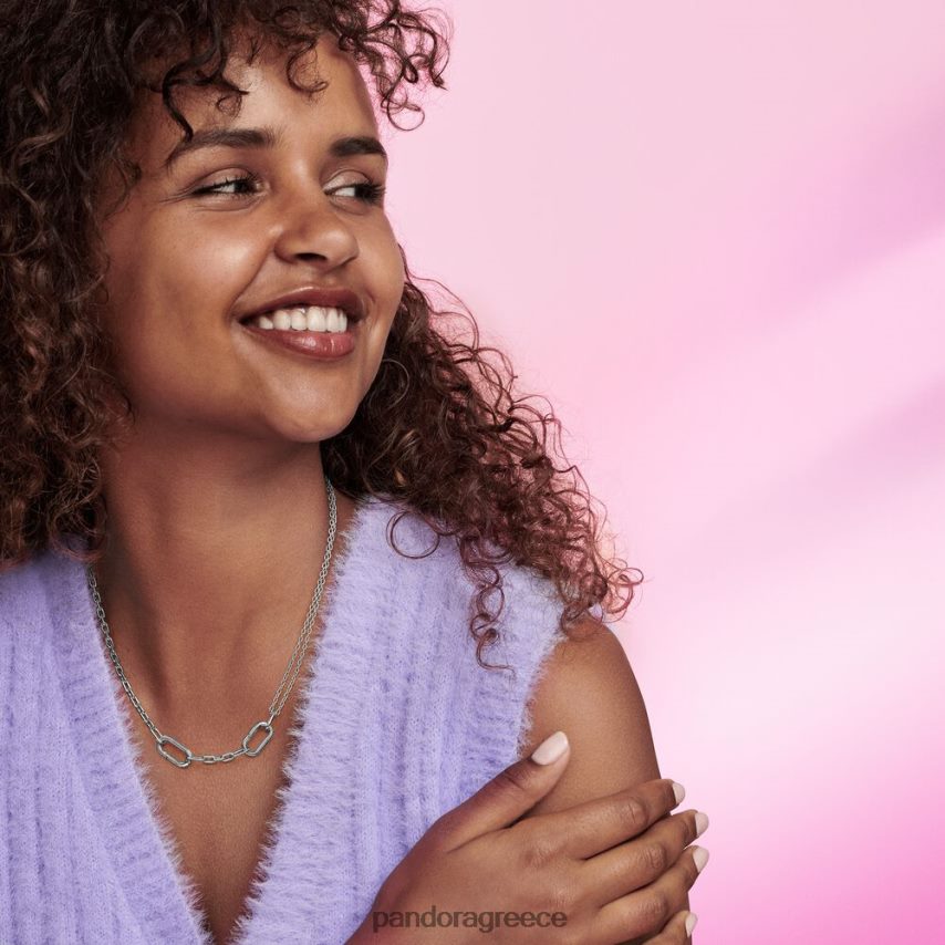 ασήμι στερλίνα αξεσουάρ Pandora κολιέ με αλυσίδα με διπλό σύνδεσμο 4JZJZH726