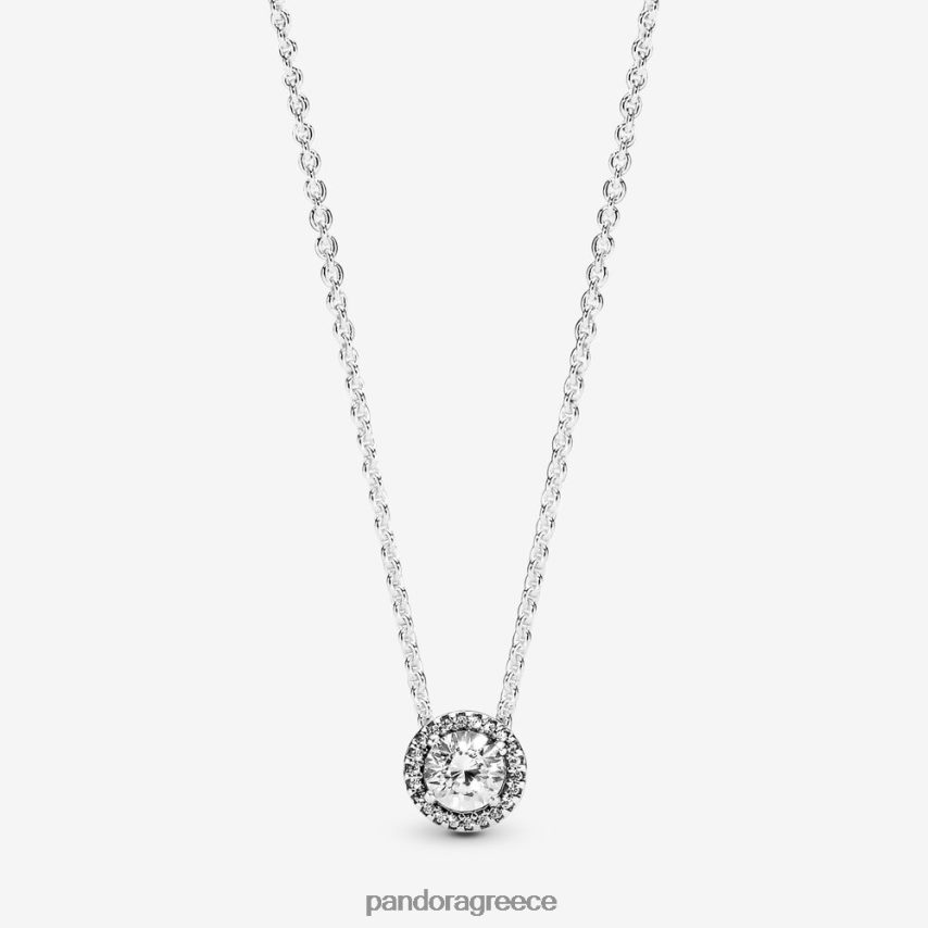 ασήμι στερλίνα αξεσουάρ Pandora στρογγυλό λαμπερό κολιέ φωτοστέφανο 4JZJZH705