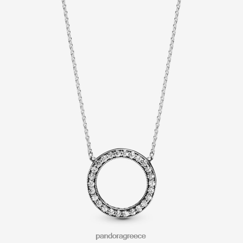 ασήμι στερλίνα αξεσουάρ Pandora κύκλος κολιέ με λάμψη 4JZJZH745