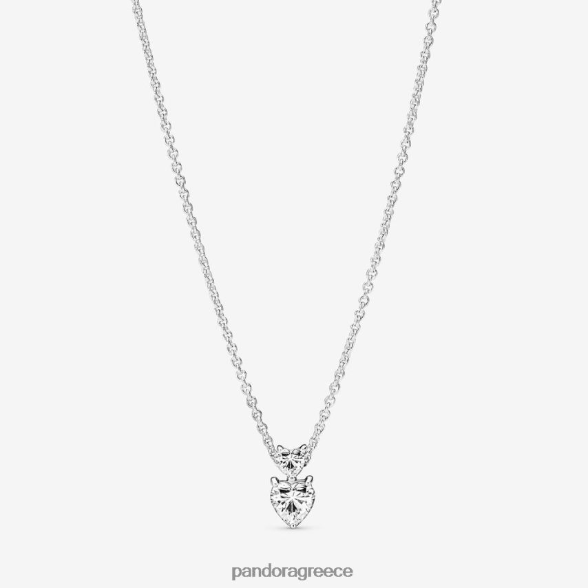 ασήμι στερλίνα αξεσουάρ Pandora Κρεμαστό κολιέ με διπλή καρδιά 4JZJZH758