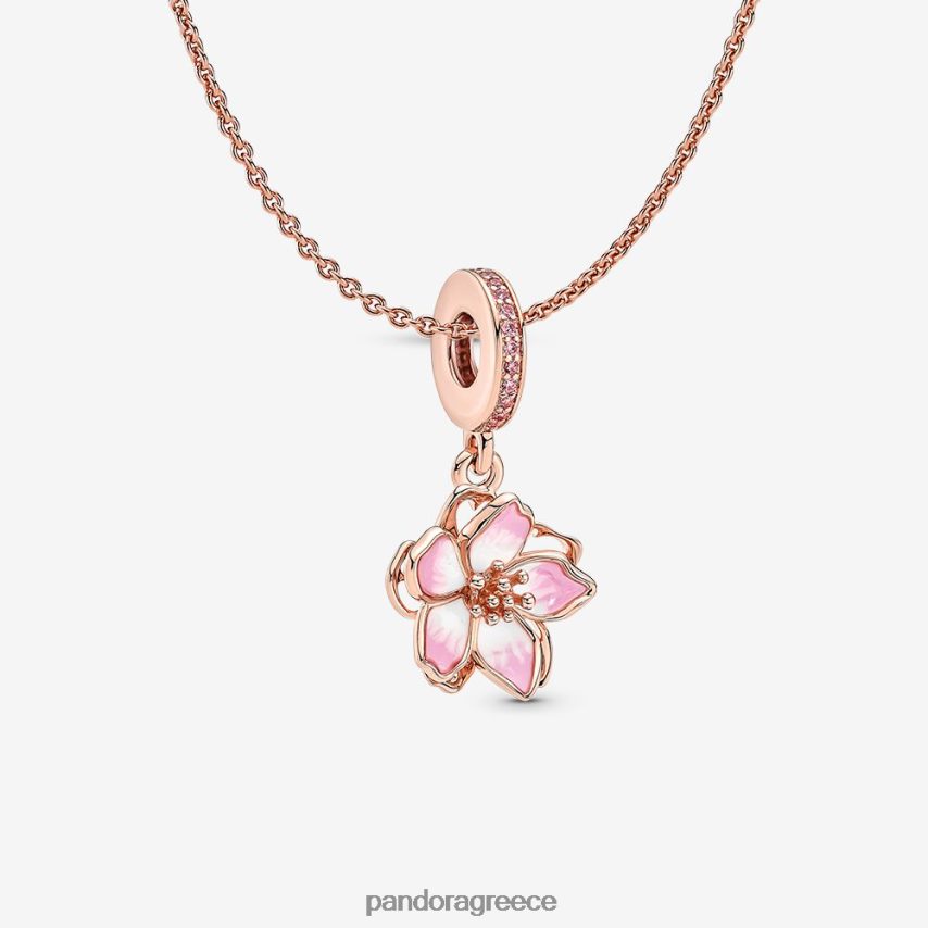 τυπικό χρώμα αξεσουάρ Pandora Σετ κολιέ μενταγιόν με άνθη κερασιάς 4JZJZH762