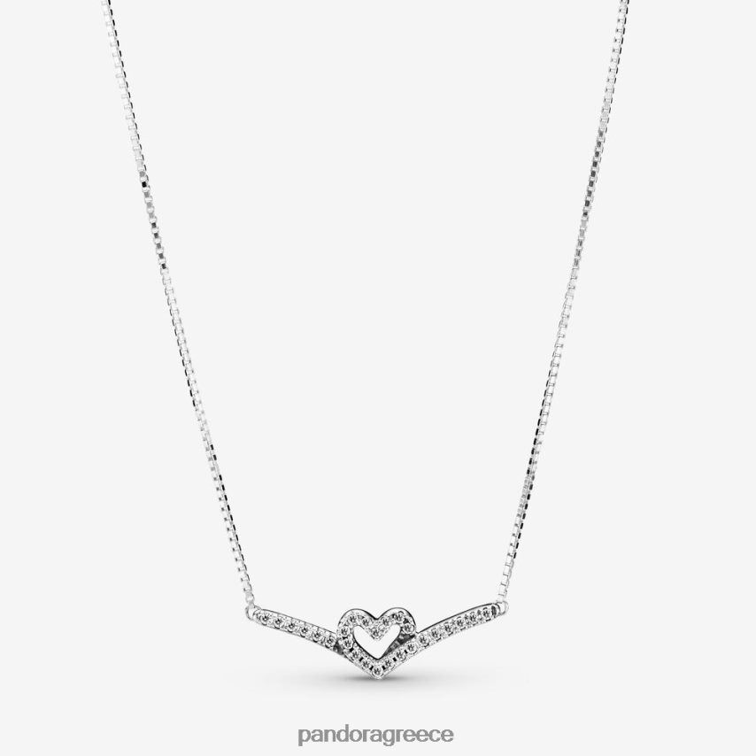 ασήμι στερλίνα αξεσουάρ Pandora λαμπερό κολιέ με ψαλίδια καρδιά κολιέ 4JZJZH774