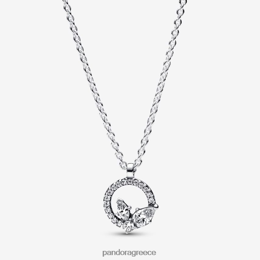 ασήμι στερλίνα αξεσουάρ Pandora αστραφτερός κύκλος ερμπάριου & κολιέ με μενταγιόν 4JZJZH776