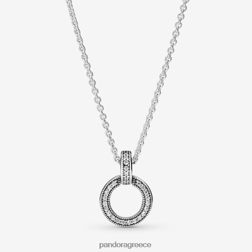ασήμι στερλίνα αξεσουάρ Pandora Μενταγιόν & κολιέ διπλός κύκλος 4JZJZH794