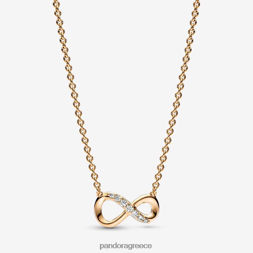 επίχρυσο αξεσουάρ Pandora αστραφτερό κολιέ infinity κολιέ 4JZJZH756