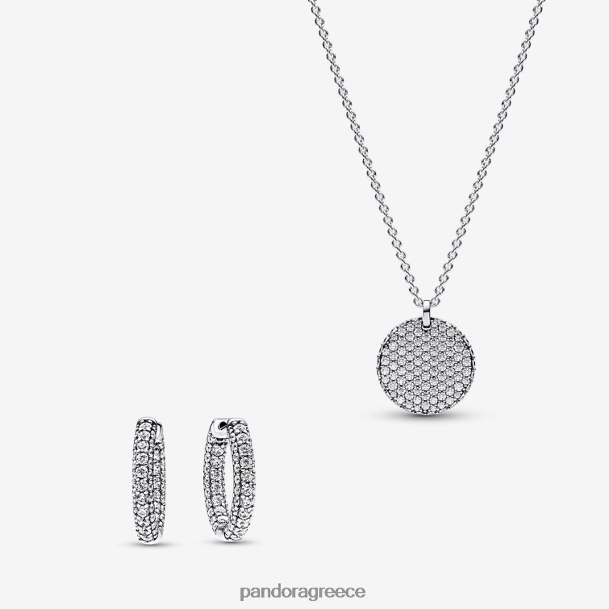 τυπικό χρώμα αξεσουάρ Pandora Σετ κολιέ και κρίκοι σκουλαρίκια 4JZJZH764