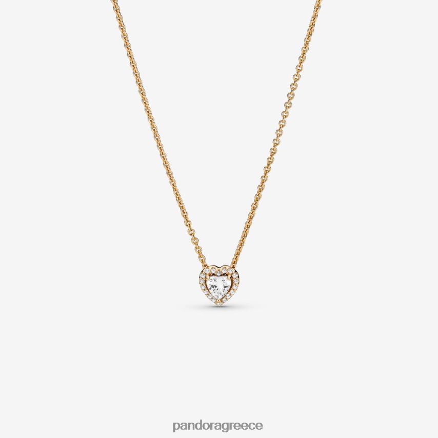διχρωμία αξεσουάρ Pandora Σετ κολιέ και σκουλαρίκι υπερυψωμένες καρδιές 4JZJZH778