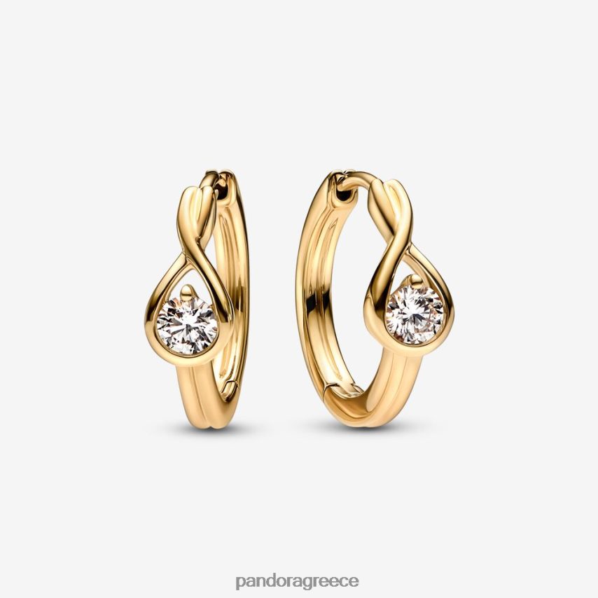 χρυσός αξεσουάρ Pandora Σκουλαρίκια κρίκου με διαμάντια 0,50 ct tw, δημιουργημένα στο εργαστήριο brilliance 4JZJZH859