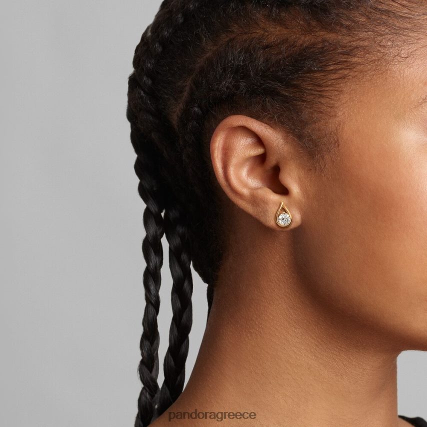 χρυσός αξεσουάρ Pandora Σκουλαρίκια με διαμάντια 1,00 ct tw, δημιουργημένα από το εργαστήριο brilliance 4JZJZH939