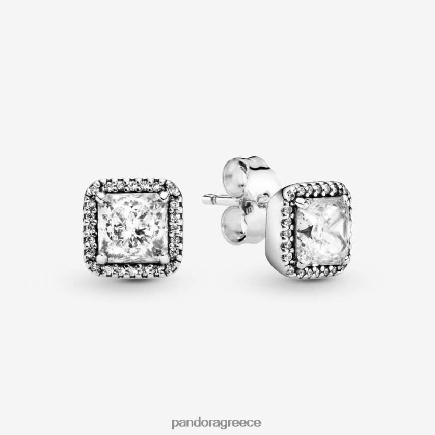 ασήμι στερλίνα αξεσουάρ Pandora τετράγωνα σκουλαρίκια με λάμψη φωτοστέφανου 4JZJZH873