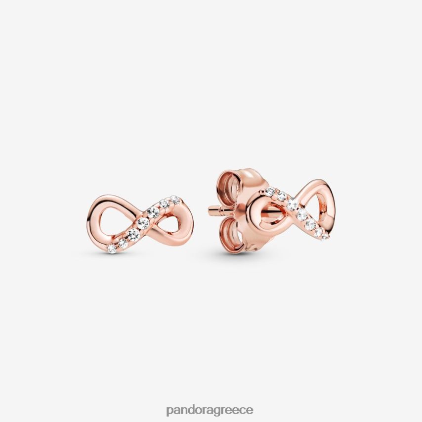 ροζ επιχρυσωμένο αξεσουάρ Pandora αστραφτερά άπειρα καρφωτά σκουλαρίκια 4JZJZH876