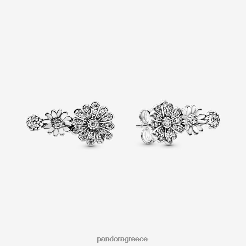 ασήμι στερλίνα αξεσουάρ Pandora αφρώδη σκουλαρίκια μαργαρίτα λουλούδι τρίο καρφωτά 4JZJZH880