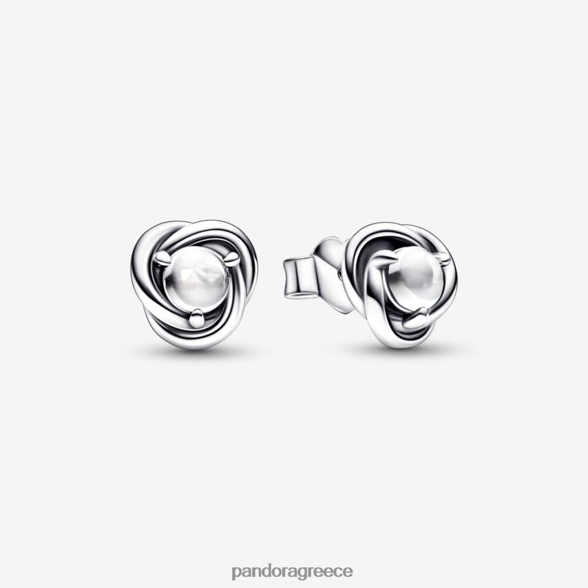 ασήμι στερλίνα αξεσουάρ Pandora Σκουλαρίκια με κύλινδρο αιωνιότητας γενέτειρα Απριλίου 4JZJZH909