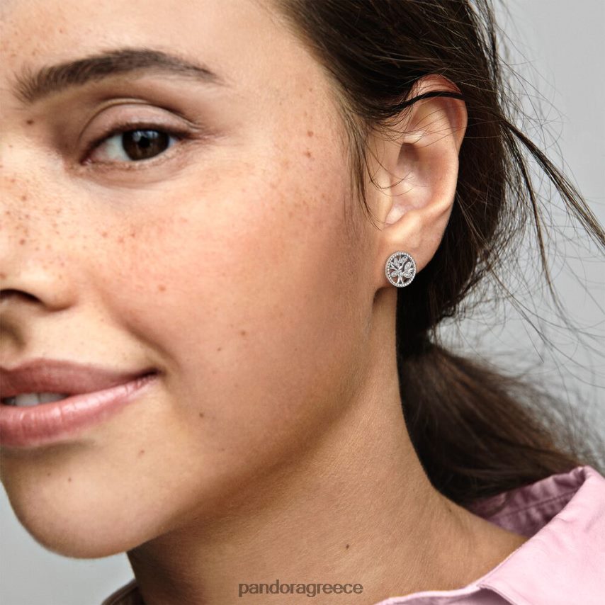 ασήμι στερλίνα αξεσουάρ Pandora αστραφτερά σκουλαρίκια οικογενειακού δέντρου 4JZJZH916
