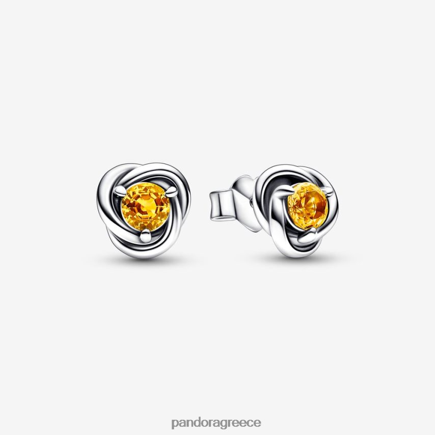 ασήμι στερλίνα αξεσουάρ Pandora Νοέμβριος μέλι αιωνιότητα κύκλος καρφωτά σκουλαρίκια 4JZJZH930