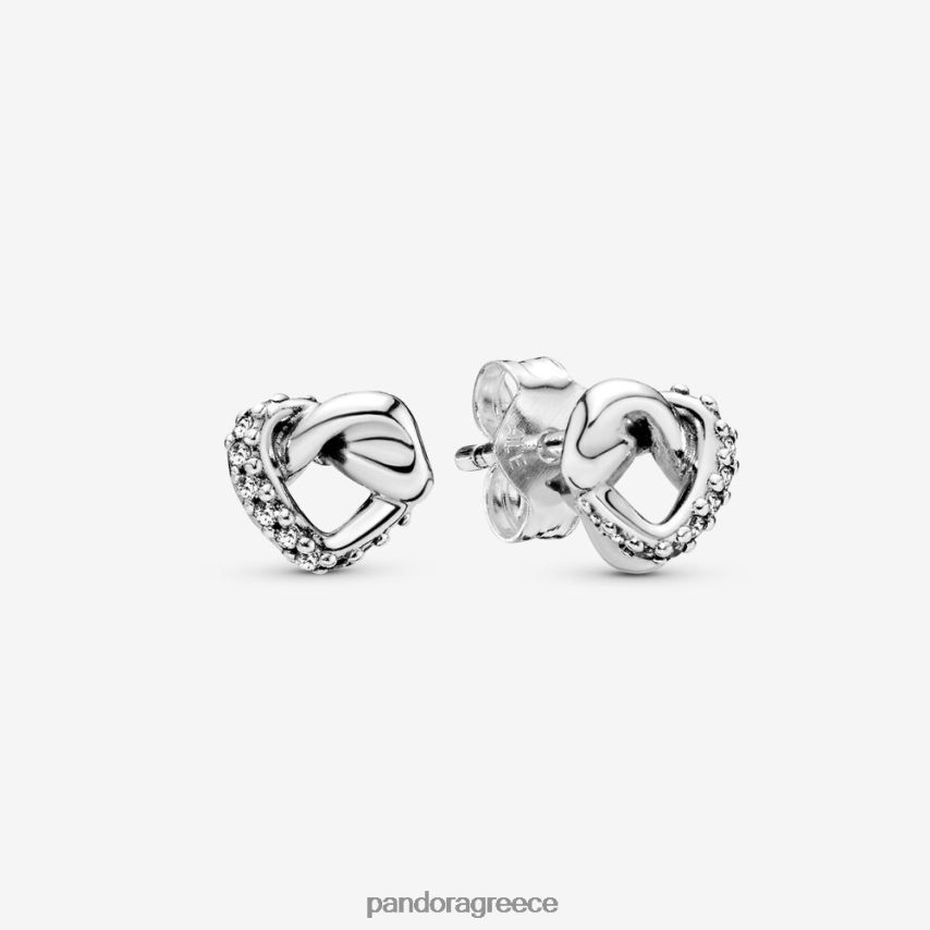 ασήμι στερλίνα αξεσουάρ Pandora καρφωτά σκουλαρίκια καρδιά με κόμπους 4JZJZH936