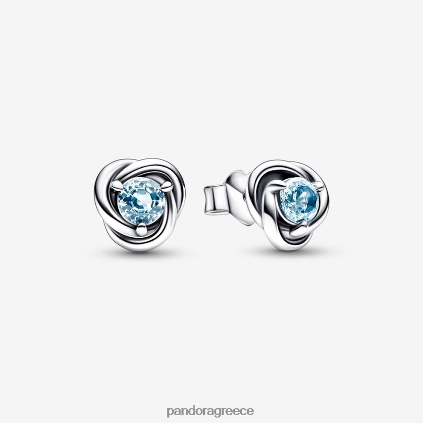 ασημί/μπλε αξεσουάρ Pandora march sea aqua eternity κύκλος καρφωτά σκουλαρίκια 4JZJZH903