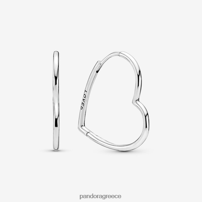 ασήμι στερλίνα αξεσουάρ Pandora ασύμμετρα σκουλαρίκια κρίκοι καρδιά 4JZJZH834