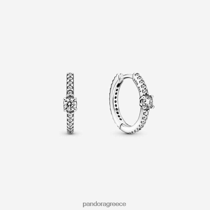 ασήμι στερλίνα αξεσουάρ Pandora αστραφτερά σκουλαρίκια κρίκοι 4JZJZH840