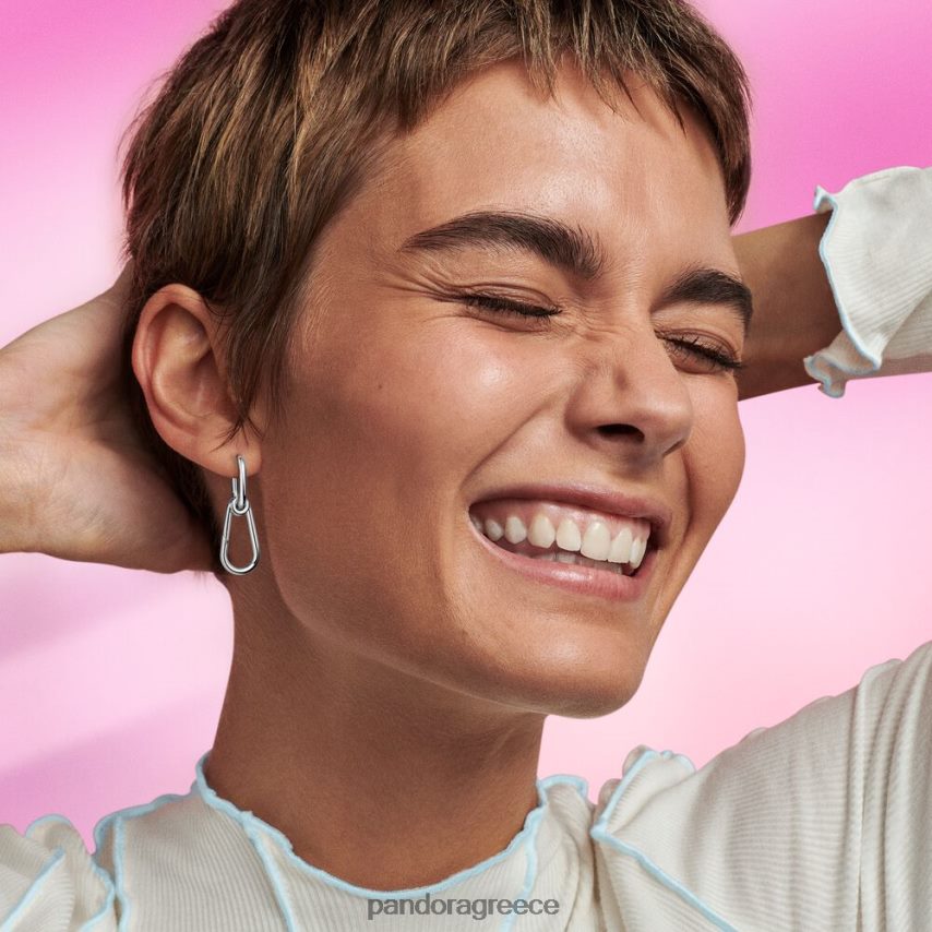 ασήμι στερλίνα αξεσουάρ Pandora με μονό κρίκο λινκ σκουλαρίκι 4JZJZH844