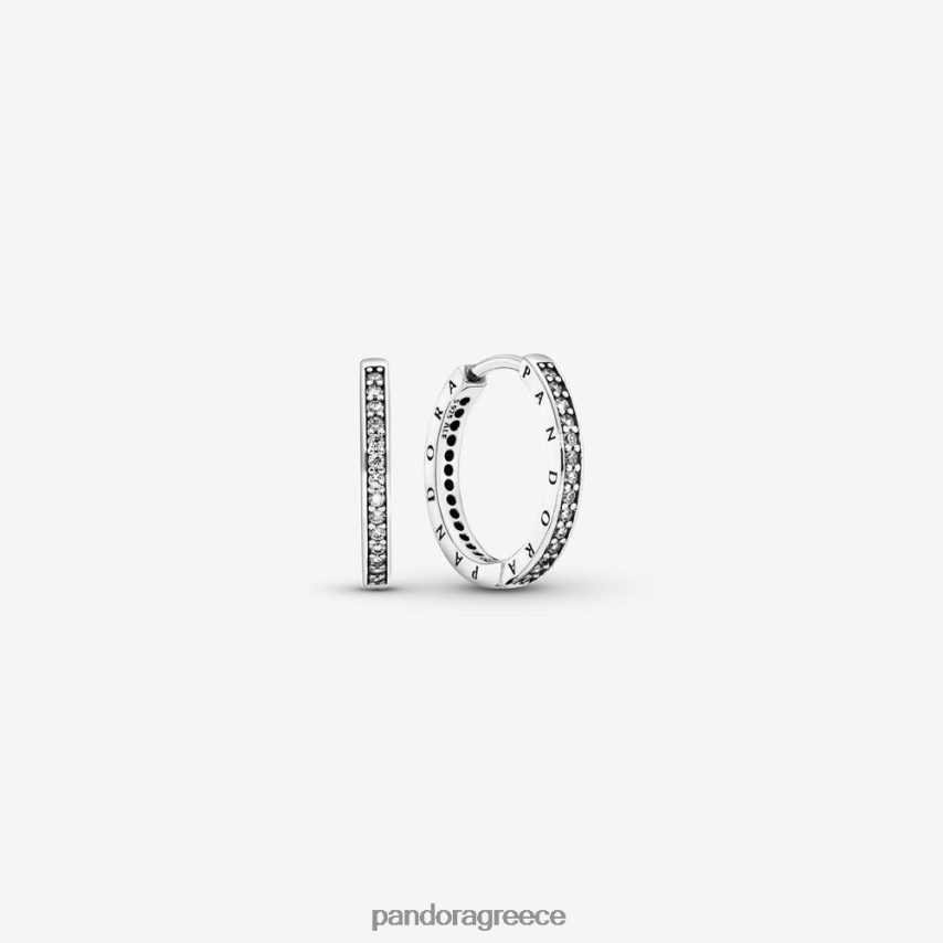 ασήμι στερλίνα αξεσουάρ Pandora λάμψη και λογότυπο κρίκοι σκουλαρίκια 4JZJZH854