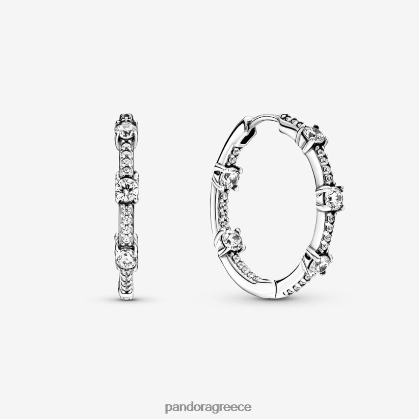 ασήμι στερλίνα αξεσουάρ Pandora αφρώδη πλακόστρωτα σκουλαρίκια κρίκοι 4JZJZH855