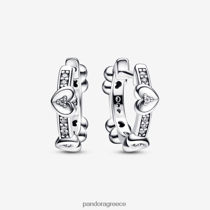 ασήμι στερλίνα αξεσουάρ Pandora λαμπερά, αστραφτερά σκουλαρίκια με κρίκοι 4JZJZH864