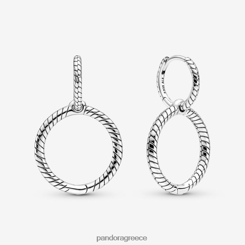 ασήμι στερλίνα αξεσουάρ Pandora στιγμιότυπα γούρι σκουλαρίκια με διπλό κρίκο 4JZJZH866