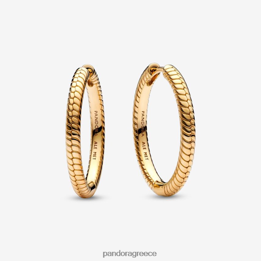 επίχρυσο αξεσουάρ Pandora στιγμιότυπα γούρι κρίκοι σκουλαρίκια 4JZJZH868