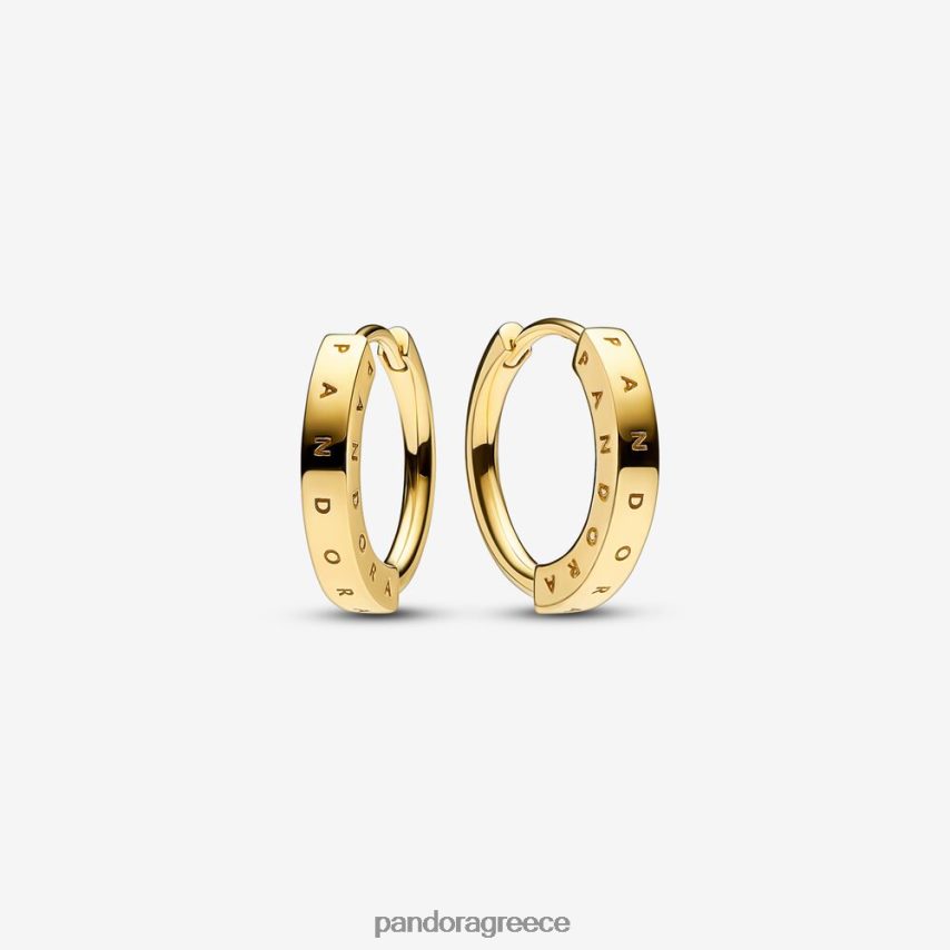 χρυσός αξεσουάρ Pandora Σκουλαρίκια με υπογραφή i-d hoop 4JZJZH861