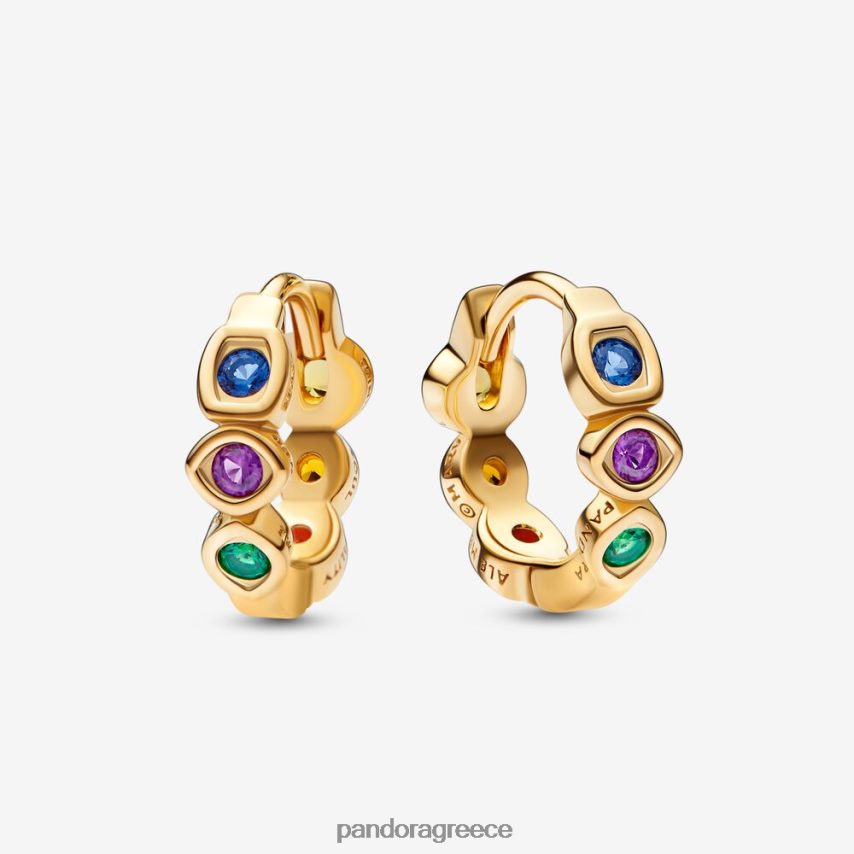 επίχρυσο αξεσουάρ Pandora marvel the Avengers άπειρες πέτρες κρίκοι σκουλαρίκια 4JZJZH852