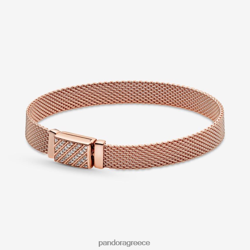 ροζ επιχρυσωμένο αξεσουάρ Pandora βραχιόλι με μακρύ κούμπωμα αντανακλαστικά 4JZJZH409