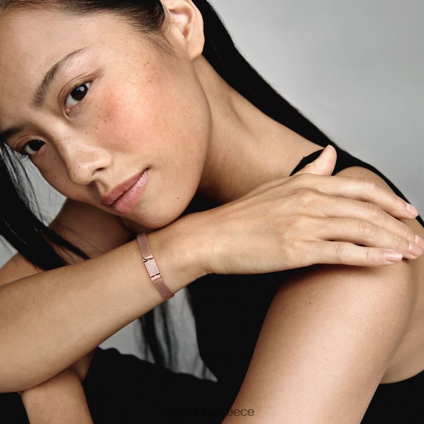 ροζ επιχρυσωμένο αξεσουάρ Pandora βραχιόλι με μακρύ κούμπωμα αντανακλαστικά 4JZJZH409