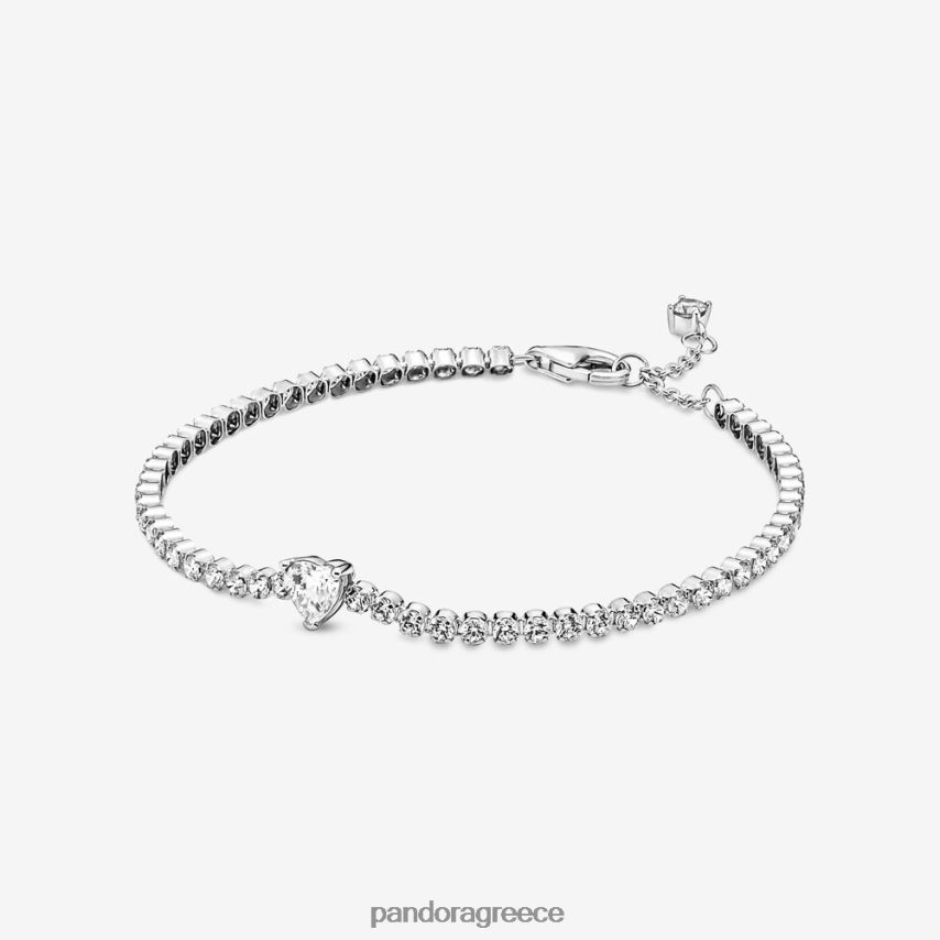 ασήμι στερλίνα αξεσουάρ Pandora λαμπερό βραχιόλι τένις με καρδιά 4JZJZH446