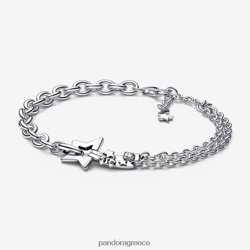 ασήμι στερλίνα αξεσουάρ Pandora βραχιόλι διπλής αλυσίδας πεφταστέρι 4JZJZH455