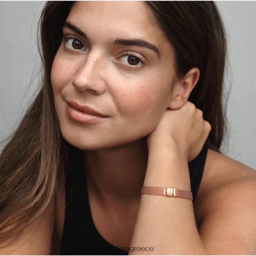 ροζ επιχρυσωμένο αξεσουάρ Pandora διχτυωτό βραχιόλι reflexions 4JZJZH385