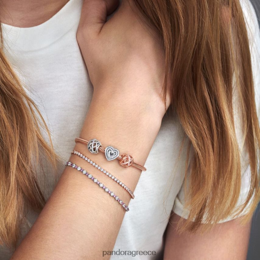 ασήμι στερλίνα αξεσουάρ Pandora Βραχιόλι με ροζ και διαυγή λάμψη 4JZJZH465