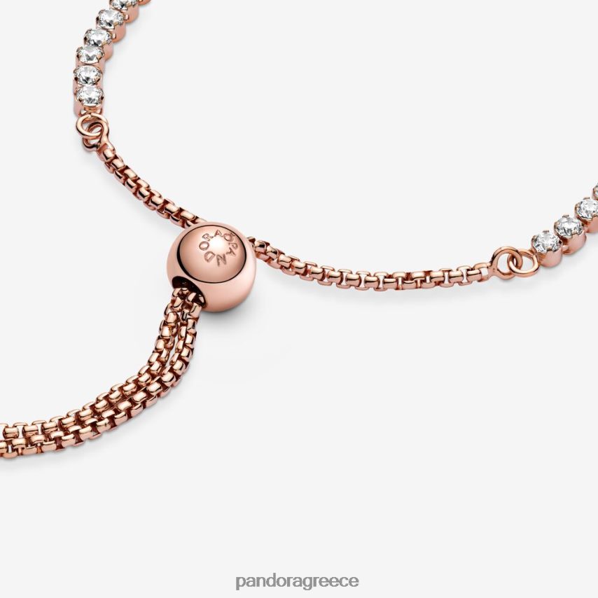 ροζ επιχρυσωμένο αξεσουάρ Pandora αστραφτερό slider βραχιόλι τένις 4JZJZH482