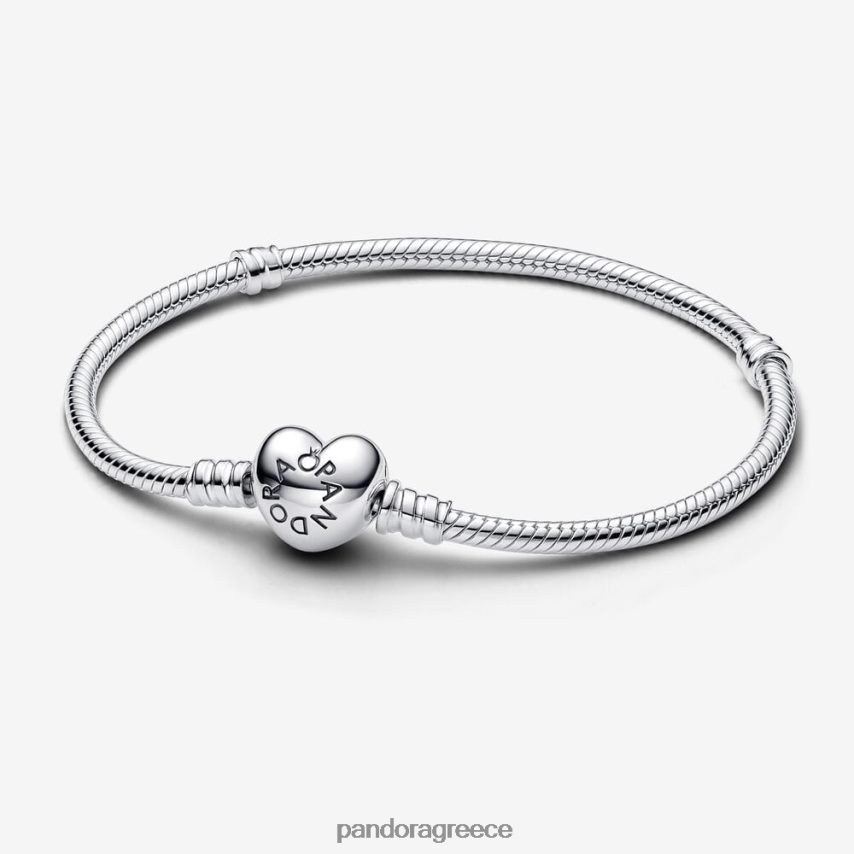 ασήμι στερλίνα αξεσουάρ Pandora στιγμές κούμπωμα καρδιά φίδι αλυσίδα βραχιόλι 4JZJZH334