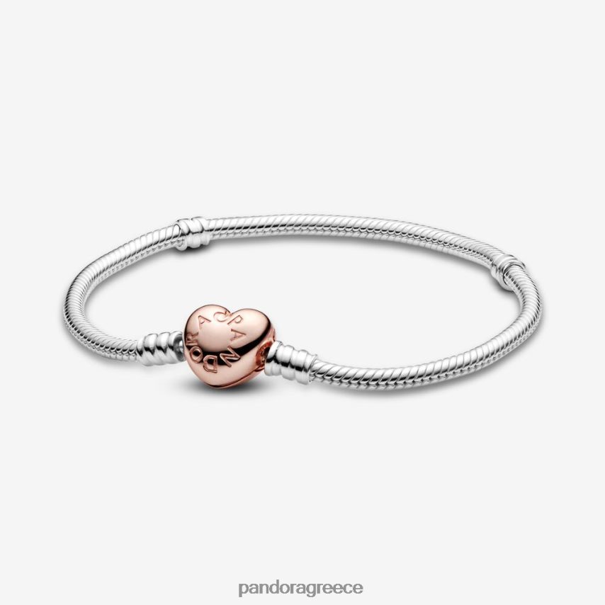 διχρωμία αξεσουάρ Pandora στιγμές κούμπωμα καρδιά φίδι αλυσίδα βραχιόλι 4JZJZH337