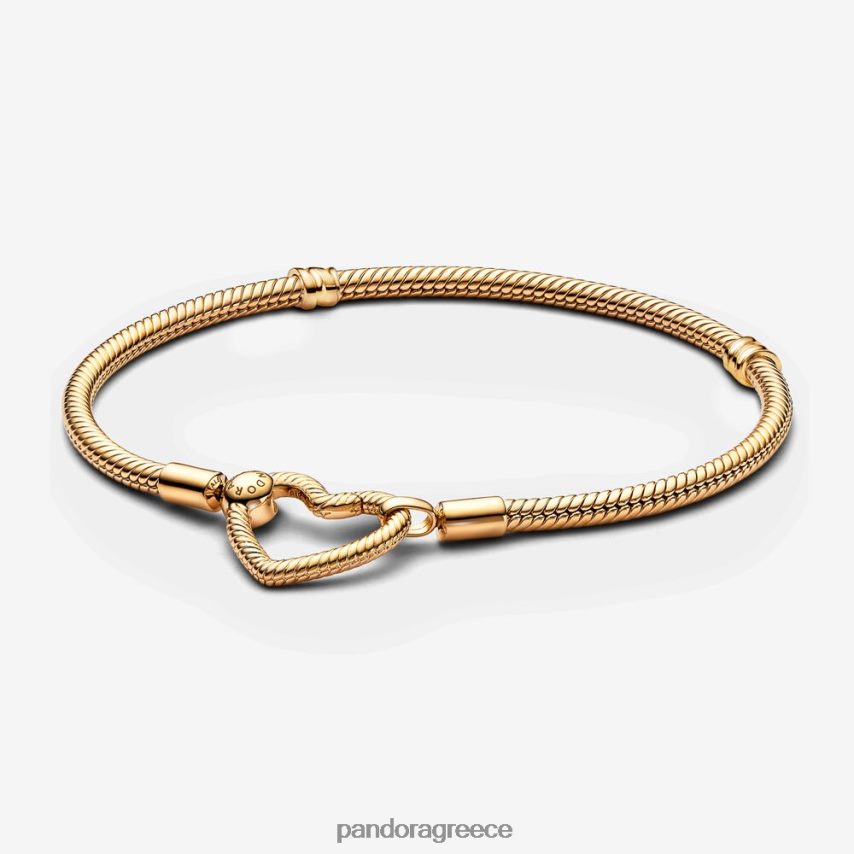 χρυσός αξεσουάρ Pandora στιγμές κλείσιμο καρδιά βραχιόλι φίδι αλυσίδα 4JZJZH352