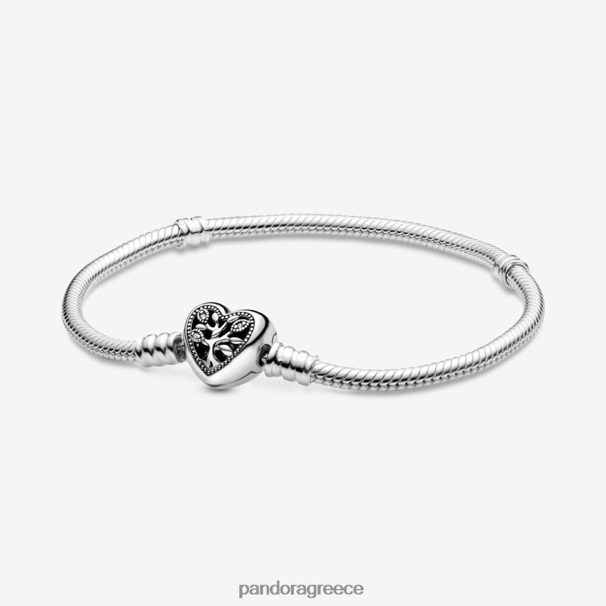 ασήμι στερλίνα αξεσουάρ Pandora στιγμές οικογενειακό δέντρο καρδιά κούμπωμα φίδι αλυσίδα βραχιόλι 4JZJZH357